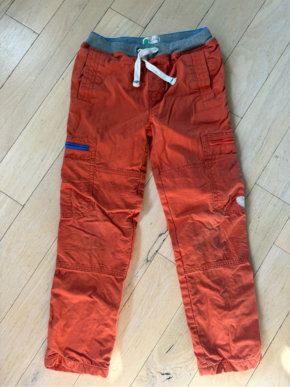 Mini Boden Orange Cargo Drawstring Pants